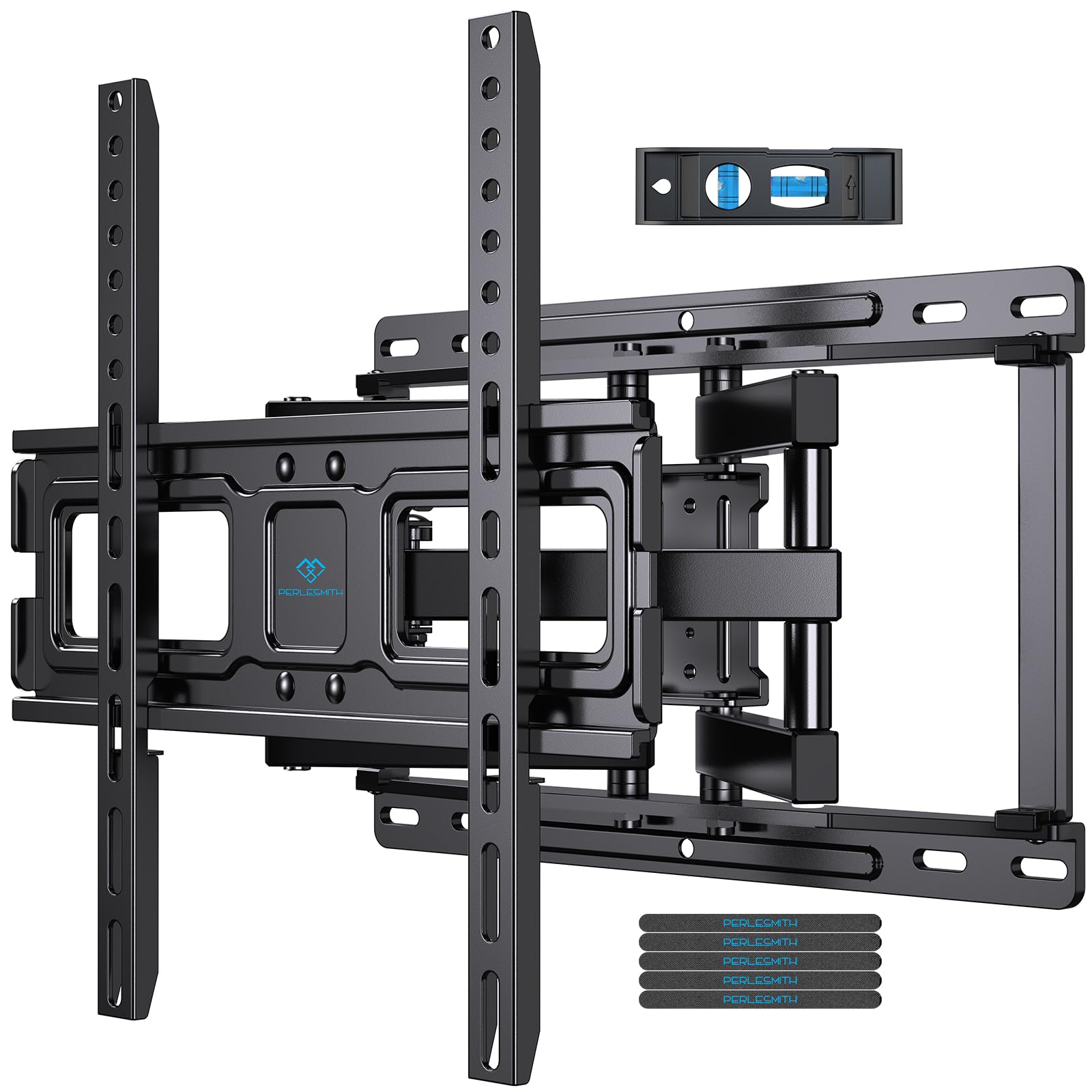PERLESMITH TV Wall Mount Full Motion for 32-65 Inch Flat Curved Screen TVs, TV Mount with Swivel Tilt Extension Dual Articulating Bracket Arms Support TV up to 99 lbs Max VESA 400x400, 16Ã¢ÂÂ Wood Studs