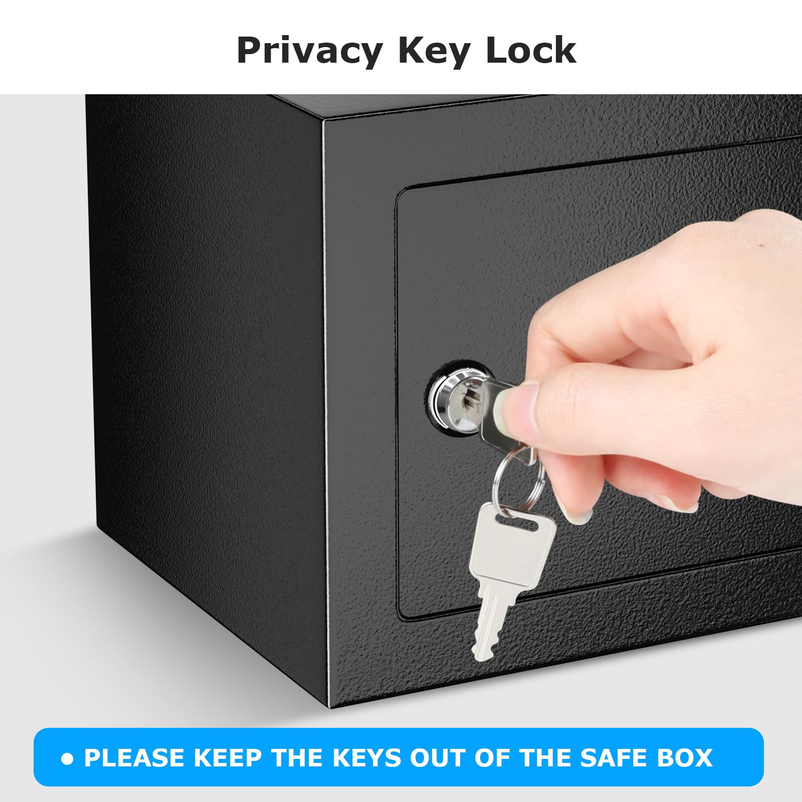 Bonsaii Safe Box with Key Lock, Steel Security Lock Box, 0.23 Cubic Feet, 9.06" W x 6.69" D x 6.69" H, Small Hidden Safe for Cash Jewelry