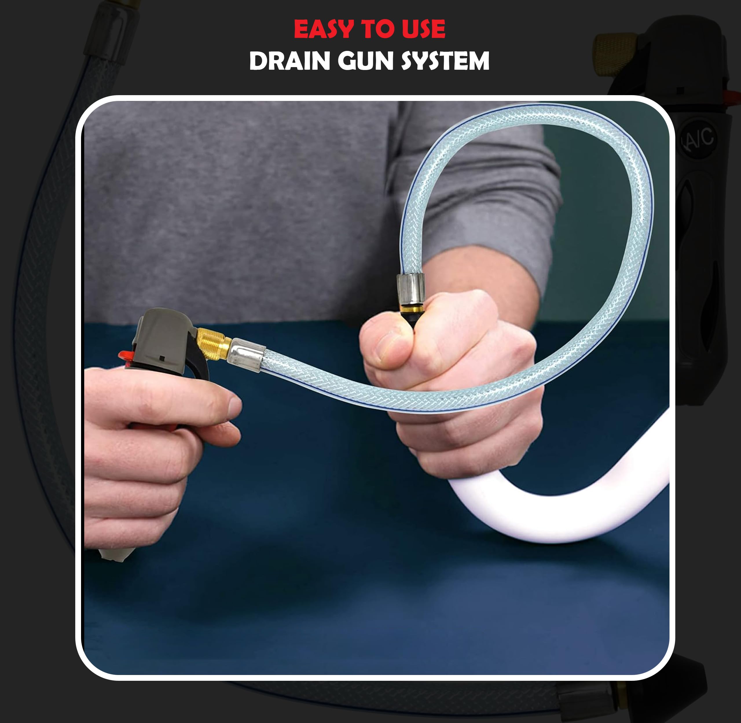 RedRock Gallo Drain Gun- with 5 Unthreaded CO2 Cartridges for A/C Condensate Line - Air Conditioner Cleaner Blaster Opener Kit with Five Cartridge Clears HVAC Clogs