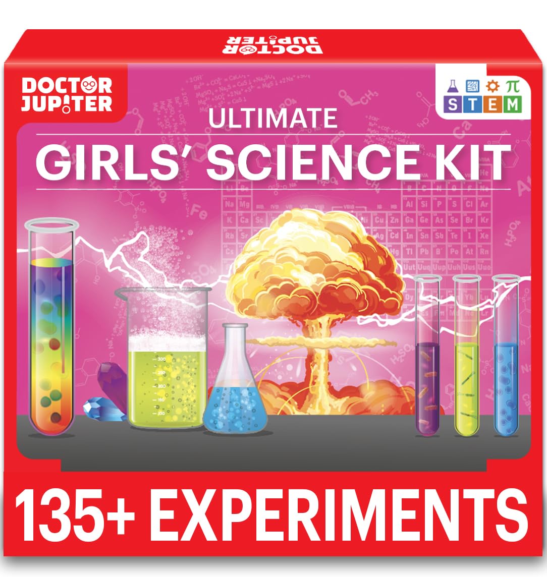 Doctor Jupiter Girls First Science Experiment Kit for Kids Ages 4-5-6-7-8| Birthday Gift Ideas for 4-8 Year Old Girls| STEM Learning & Educational Toys