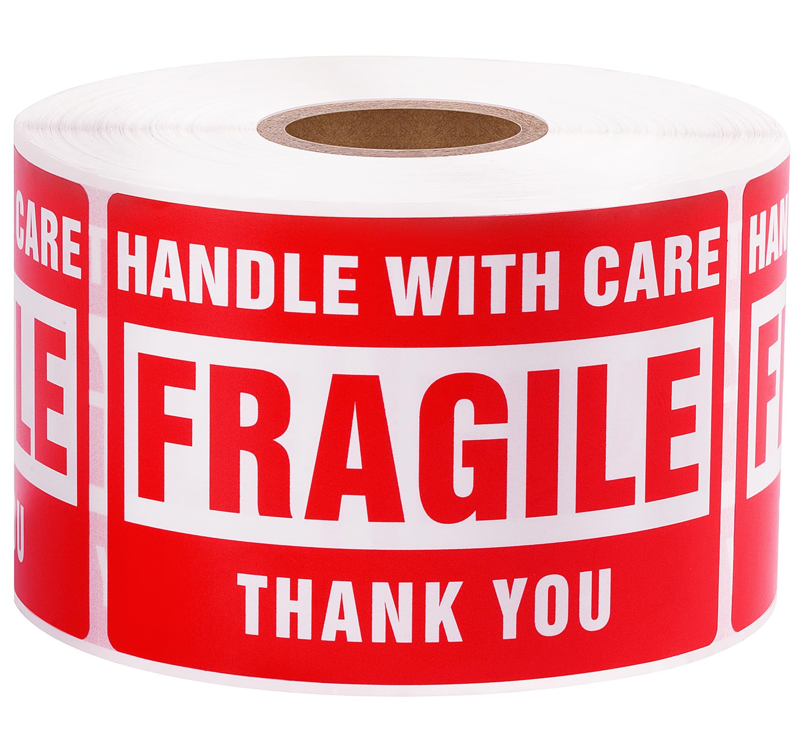 LuckyGuard 3 x 2 Inch Handle with Care 500 Fragile Stickers for Shipping Moving Glass Permanent Adhesive Fragile Labels (1 Roll, 500 Labels)
