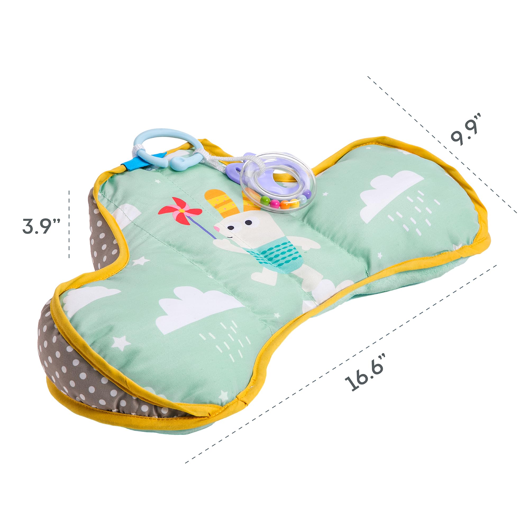 Taf Toys Baby Tummy Time Pillow | Perfect for 2-6 Months Old Babies, Enables Easier Development & Easier Parenting, Natural Developmental, Comfortable Tummy Time, Ergonomic Design, Detachable Toys