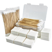 Gun Cleaning Supplies in Storage Box - Gun Cleaning Patches & Gun Cleaning Swabs, 6" Long Cotton Swab & 2" Gun Cleaning Cloth - Lint Free & Highly Absorbent, Gun Cleaning Kit for Most Calibre Firearms