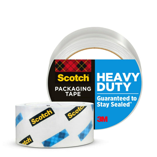 Scotch Heavy Duty Packaging Tape, 1.88" x 54.6 yd, Designed for Packing, Shipping and Mailing, Strong Seal on All Box Types, 3" Core, Clear, 1 Roll (3850)