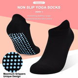 SkiBeaut Grips Non Slip Socks for Women, 4 Pairs Yoga Pilates Anti Skid Socks Woman Hospital Dance Home Gripper Socks