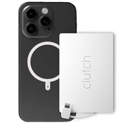 Clutch Pro - Portable iPhone Charger for Travel – 5000 mAH TSA Approved Magnetic Airplane Safe Portable Charger for iPhone 14 & Older Devices with Built-in Lightning Cable - 3.7 oz - White