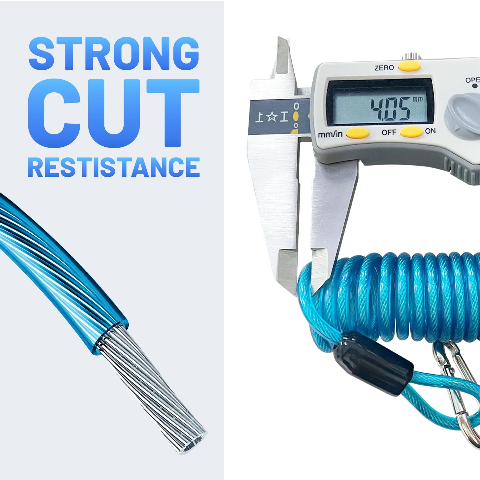 MECMO Trailer Breakaway Switch 4ft Brake Away Coiled Cable Large Carabiner, RV Camper Trailer Emergency Electric Break Switch with 4 Feet Stainless Steel Spring Towing Wire Safety Lanyard w/Pull Pin