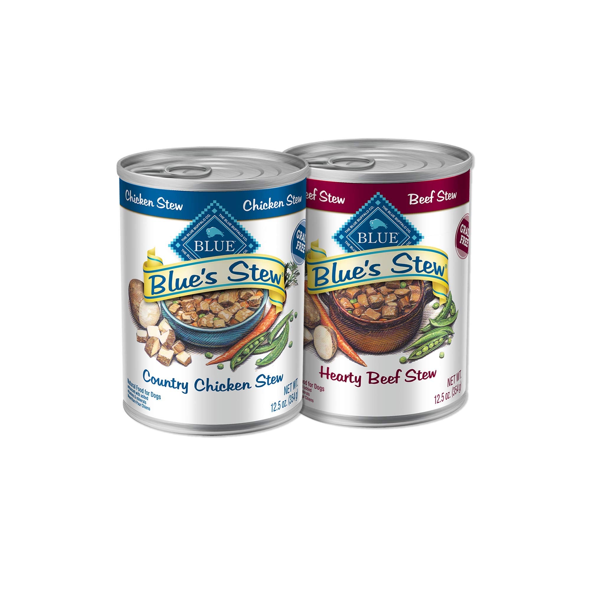 Blue Buffalo Blue's Stew Grain-Free Wet Dog Food, Made with Natural Ingredients, Hearty Beef Stew, 12.5-oz. Cans (12 Count)