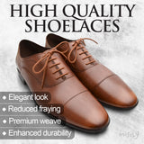 Miscly Shoe Laces for Dress Shoes - Round Oxford Shoelaces for Men - Multiple Lengths and Colors Available (36″, Dark Brown)