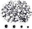 Upins 1000 Pcs Black Wiggle Googly Eyes with Self-Adhesive, 6mm 8mm 10 mm 12mm Mixed Packaging