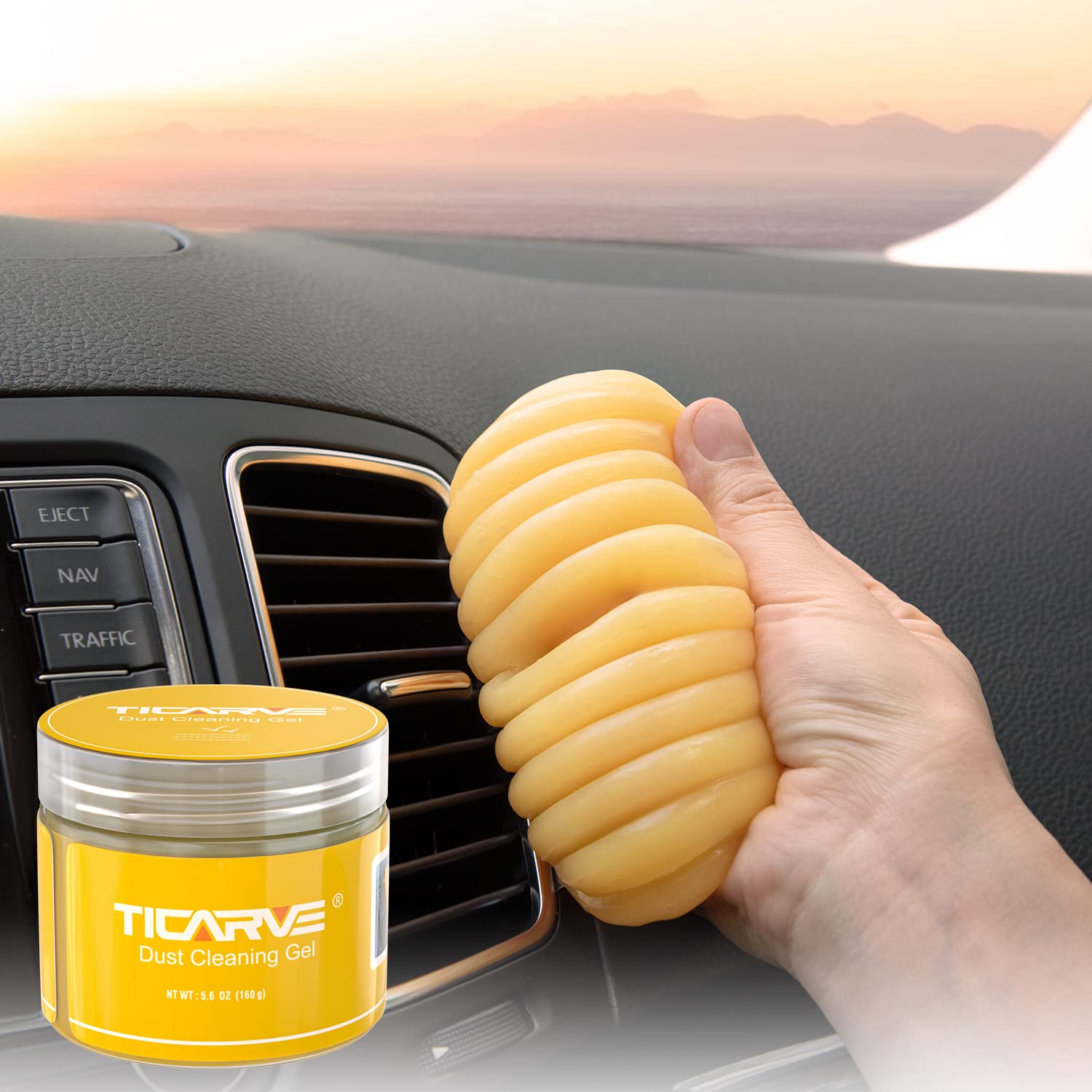 TICARVE Car Cleaning Gel Car Detailing Putty Car Cleaning Putty Gel Auto Detailing Tools Car Interior Cleaner Car Cleaning Kits Cleaning Slime Keyboard Cleaner Yellow