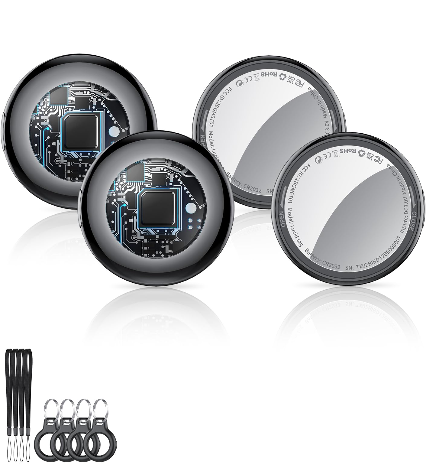 2025 Neu [Apple MFi-zertifiziert] (nur iOS) Air Tracker Tags – 4er-Pack, Bluetooth Tracker für Apple Find My, austauschbare Batterie, Schlüsselfinder und Artikelfinder Smart Tag für Schlüssel, Taschen, Gepäck, Haustiere, Geldbörse