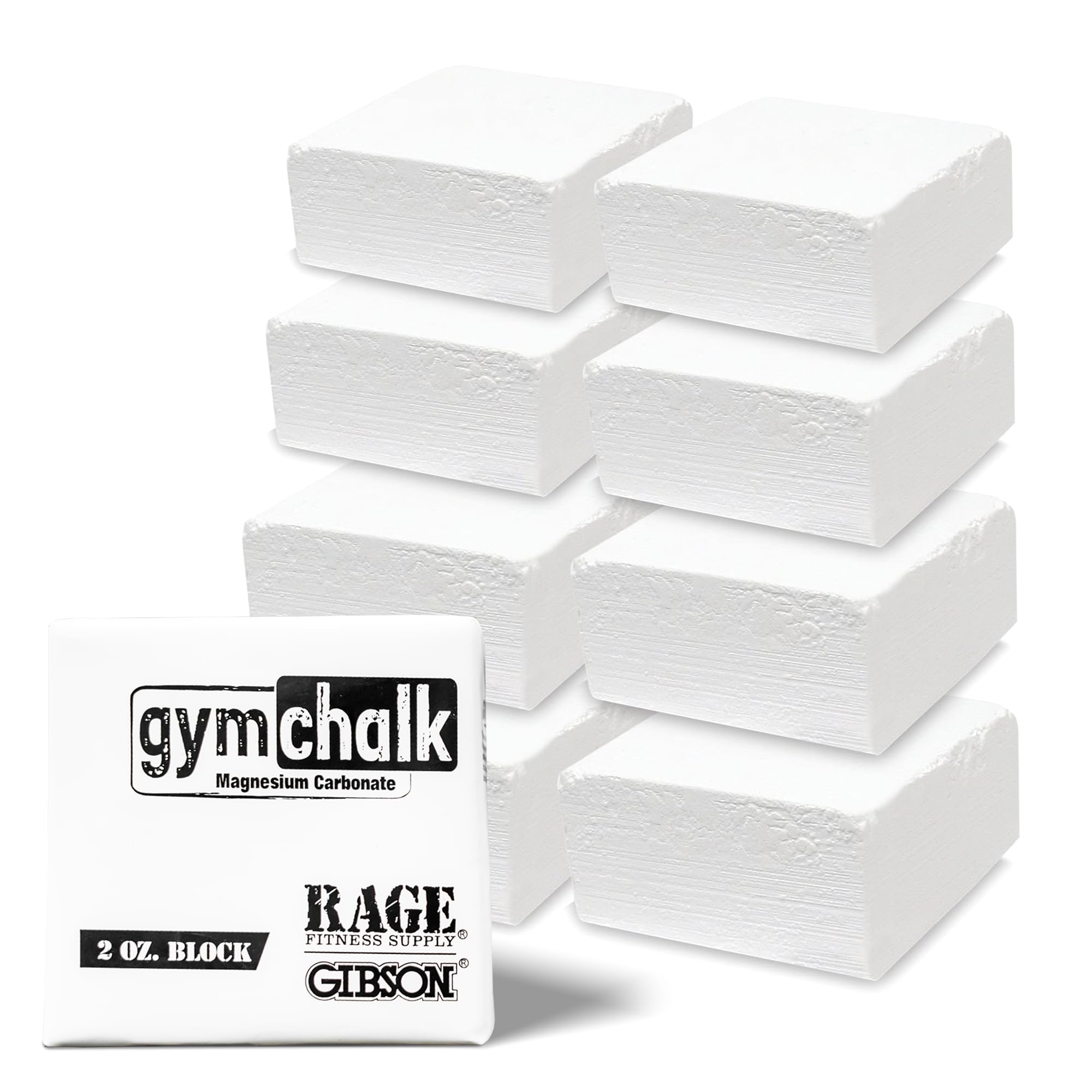 طباشير Rage Fitness Premium Gym Chalk، طباشير نقي من كربونات المغنيسيوم لقبضة ممتازة، لرفع الأثقال، والجمباز، وتسلق الصخور - طباشير قالب بوزن 1 رطل