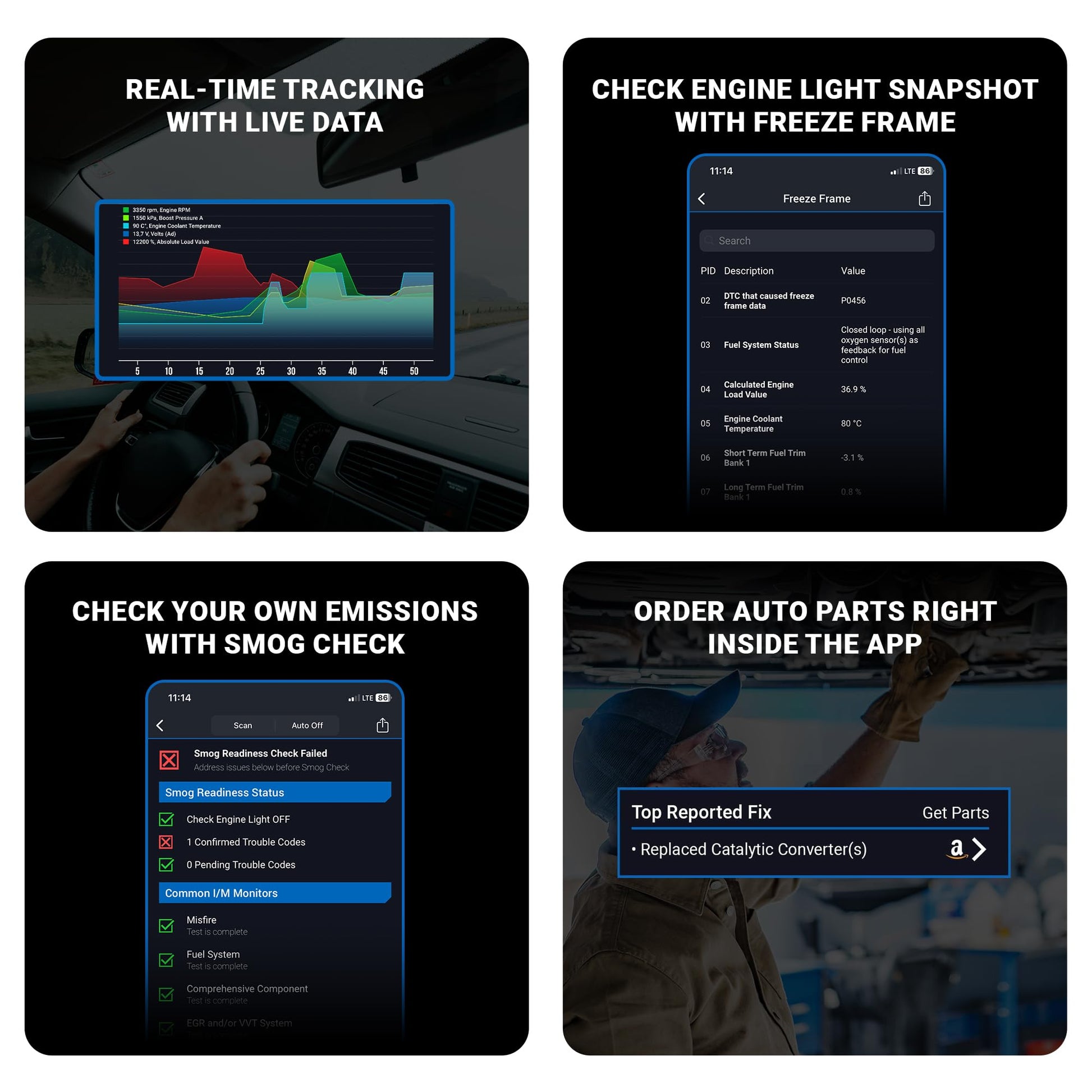BlueDriver Bluetooth Pro OBDII Scan Tool for iPhone & Android - No Subscription Fee - OBD2 Car Scanner and Code Reader - Diagnose Check Engine, ABS, SRS, Airbag & 7000+ Issues on Vehicles 1996+