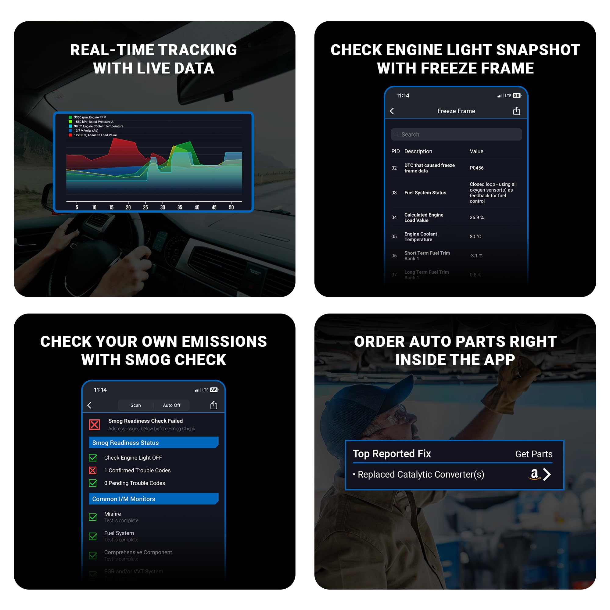 BlueDriver Bluetooth Pro OBDII Scan Tool for iPhone & Android - No Subscription Fee - OBD2 Car Scanner and Code Reader - Diagnose Check Engine, ABS, SRS, Airbag & 7000+ Issues on Vehicles 1996+
