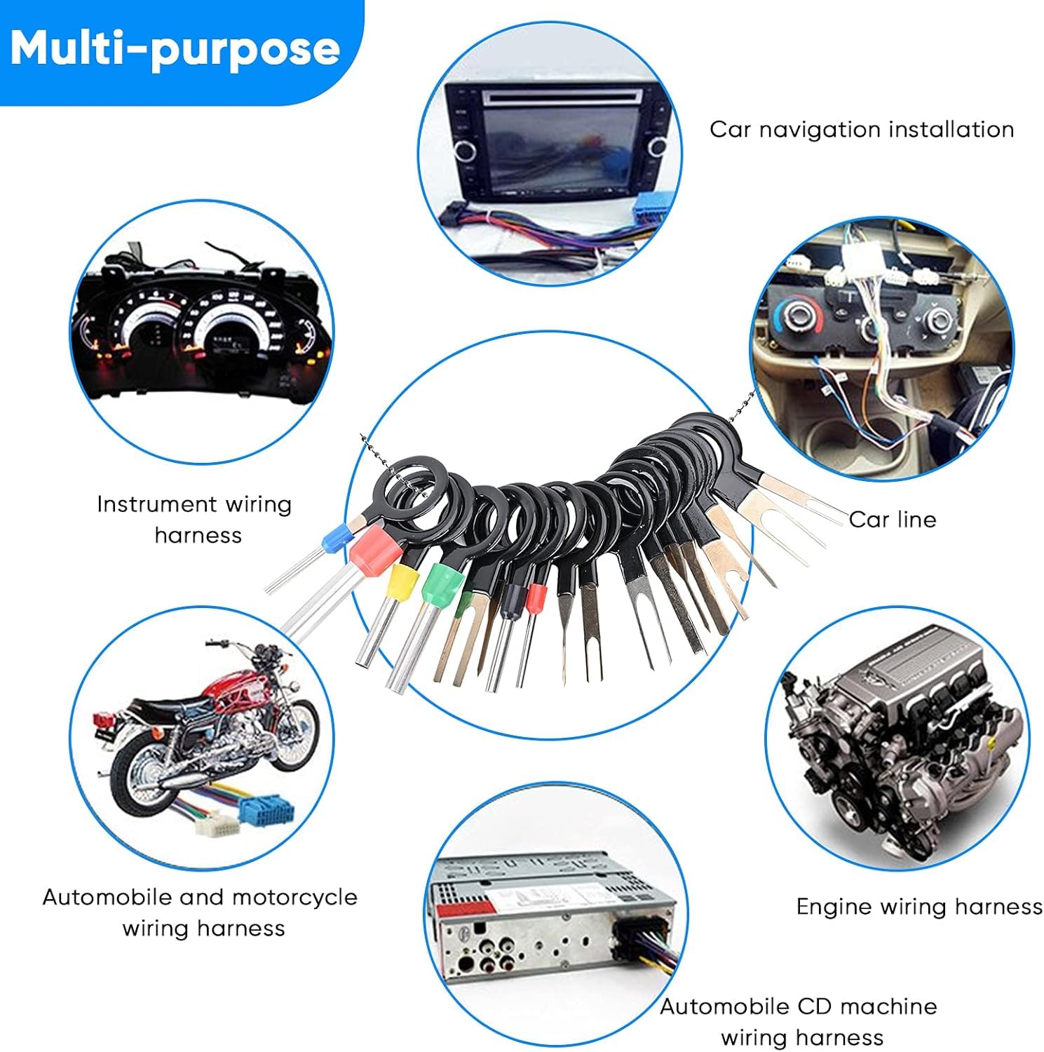 Terminal Pin Removal Tool Kit 82 Pcs Depinning Electrical Connector Pin Extractor Tool Set Wire Terminal Release for Automotive Car Household Devices