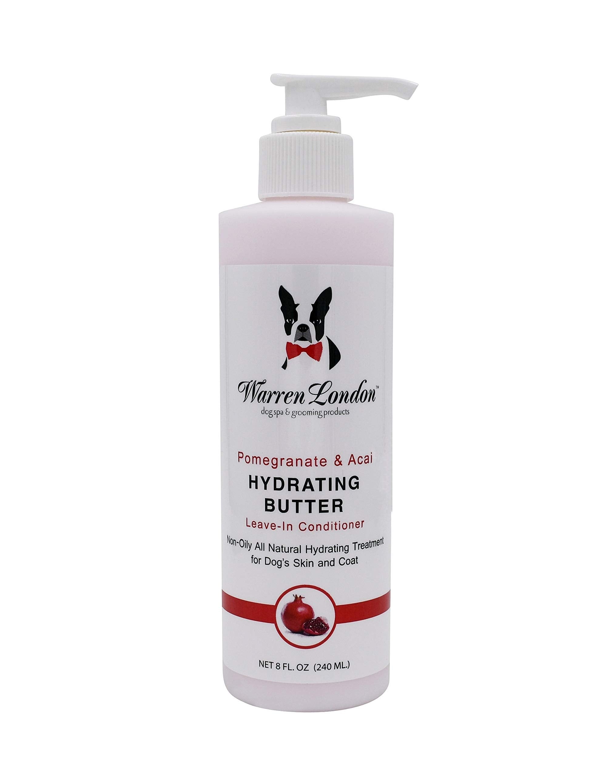 Warren London Hydrating Butter Leave In Pet Conditioner for Dogs | Lotion Skin and Coat Aloe Puppy & Dog Hair Detangler, Dry Skin, Fur Dandruff Use After Shampoo Bathing Made in USA Guava 8oz