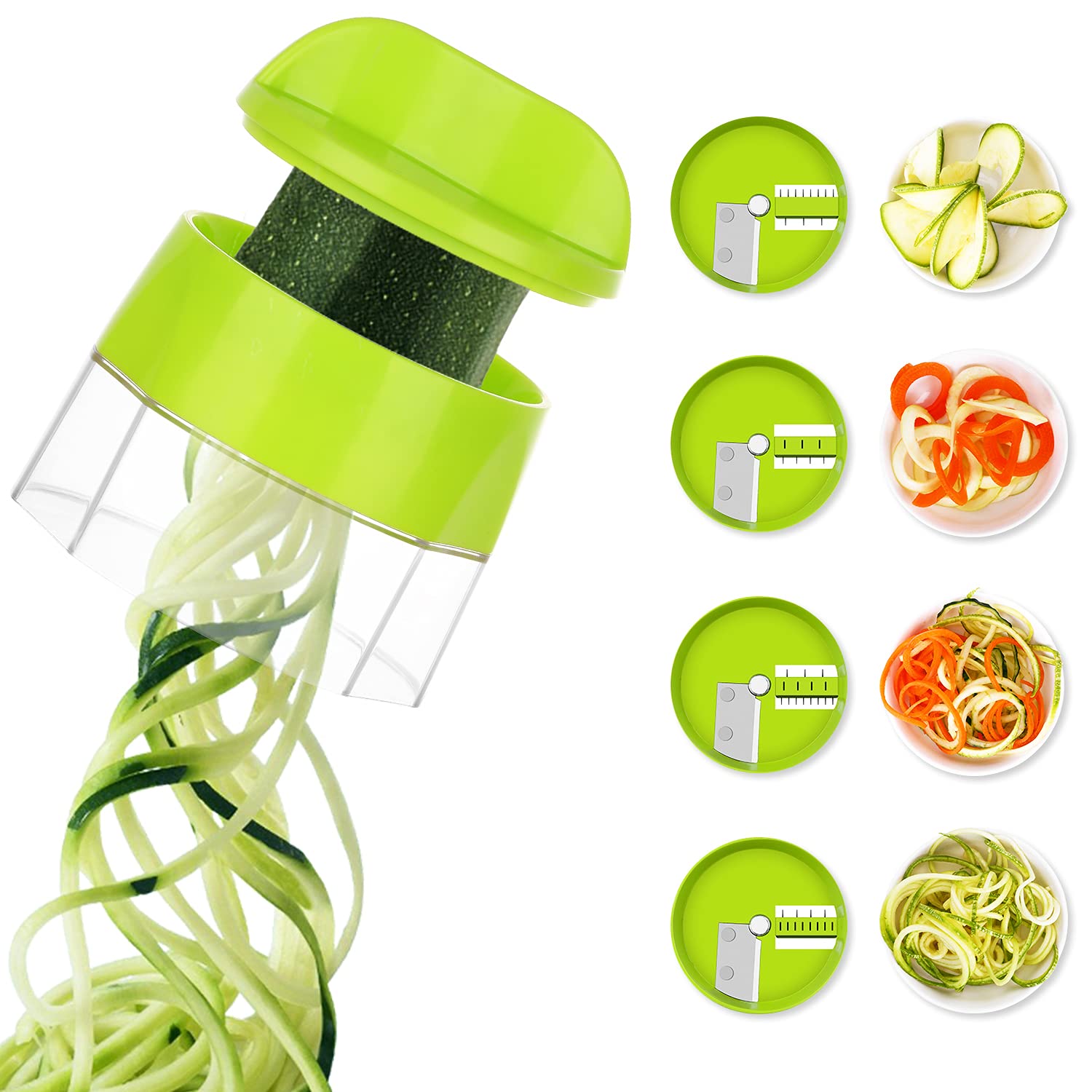Spiralizer for Veggies, 4 in 1 Zoodles Zucchini Noodle Maker, Zucchini Spiralizer for Veggies Noodles