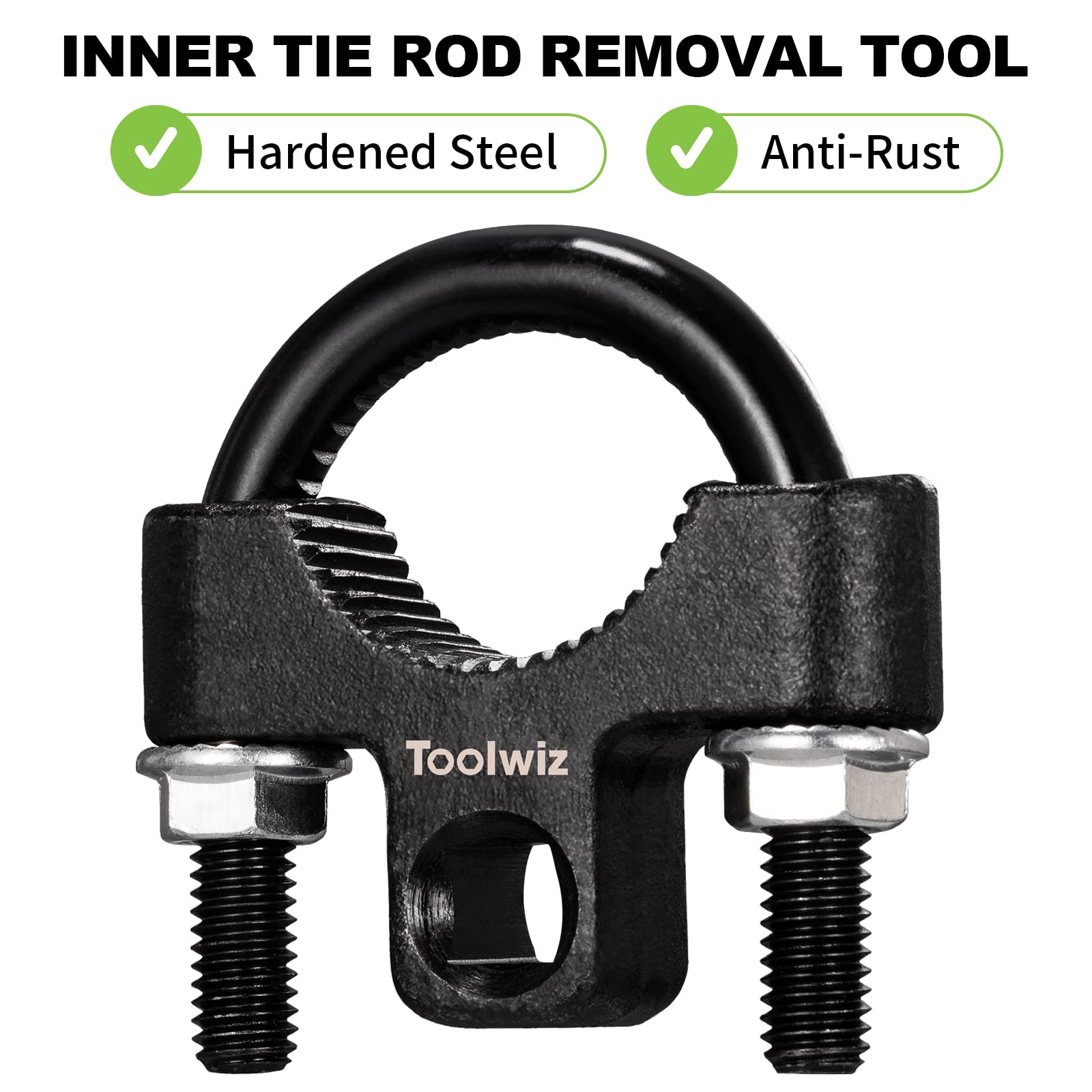 Toolwiz Inner Tie Rod Removal Tool - 3/8” inch Universal Low Profile Tool 30-42mm with Non-Slip Teeth for Easy Inner Rod Removal and Installation, U-Wrench for Car Truck Vehicle Automotive Repair