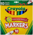 Crayola Broad Line Markers, Classic Colors 10 Each (Pack of 2)