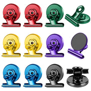 FINDMAG 12 Pack Magnetic Clips for Picture Hanging and Photo Display, Strong Scratch-Free Heavy Duty Magnets for Refrigerator, Whiteboard, Office, Kitchen, Party Use, School