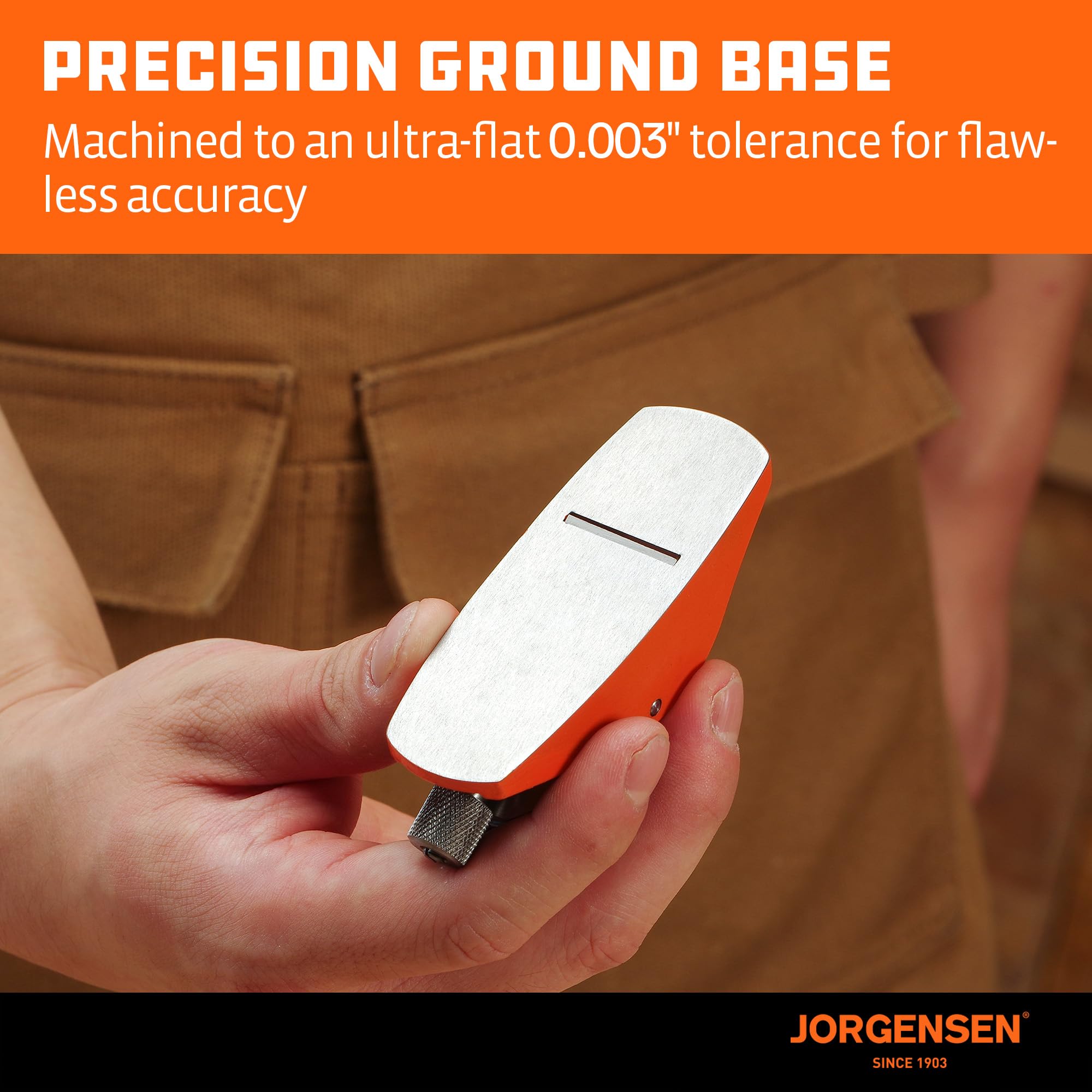 JORGENSEN 3.5" Mini Wood Planer - Mini Hand Planer for Woodworking, Block Plane, Small Hand Plane for Trimming, Wood Planing, Craft, Professional Ductile Iron Body, Adjustable Cutting Depth