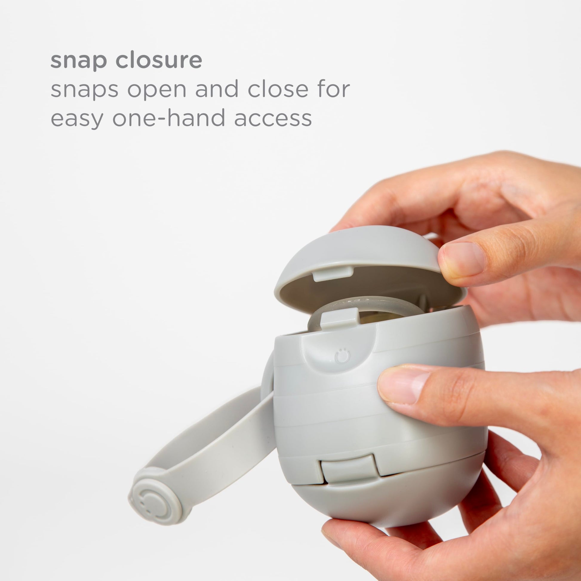 Ubbi On-The-Go Dual Pacifier Holder, Keep's Baby's Binkies Clean and Accessible, Portable for Travel, Diaper Bag Accessory Must Have for Newborns, Gray
