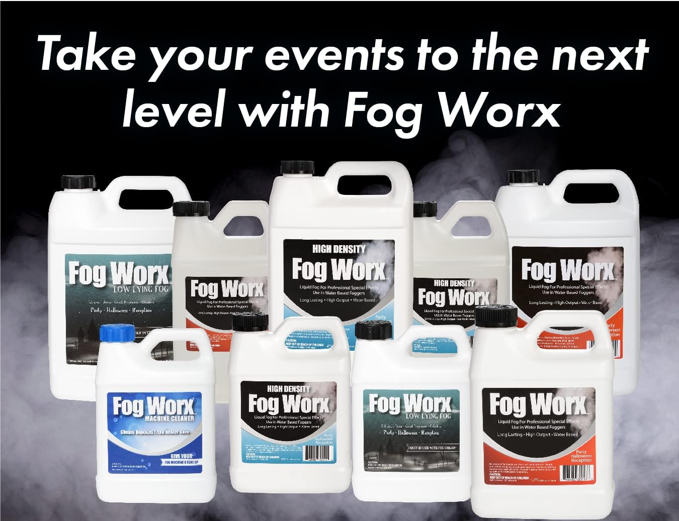 FogWorx Extreme High Density Fog Juice - Quart – 32 Fluid Ounces of Long Lasting, High Output, Odorless Water Based Machine Fluid for 400 to 1500 Watt Machines
