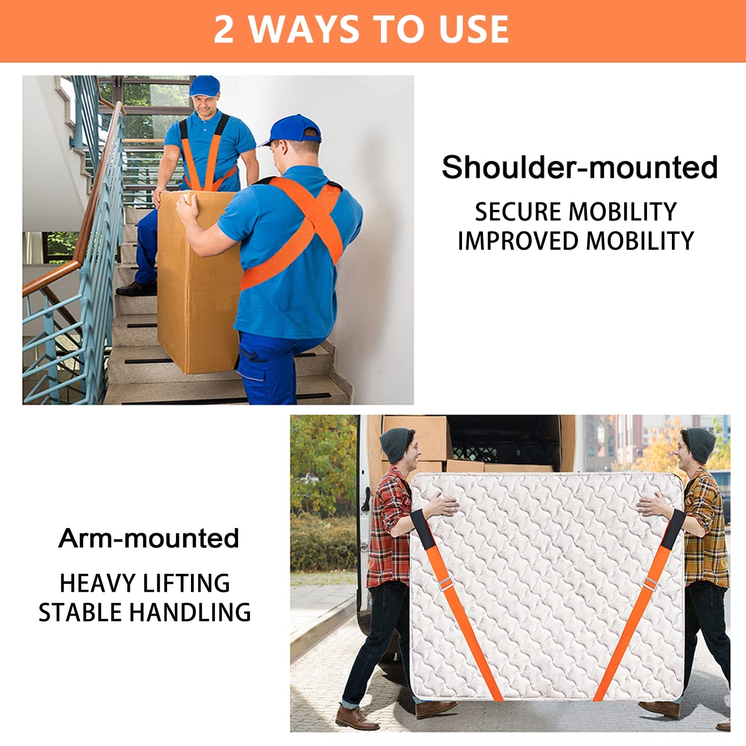 Moving Straps Lifting（Padded） one Person 2-Person Lifting and Moving System Appliance,for Harness Moving Mattress Couch Furniture Heavy Things,Suitable Professional Moving Body Strap Wrist Strap