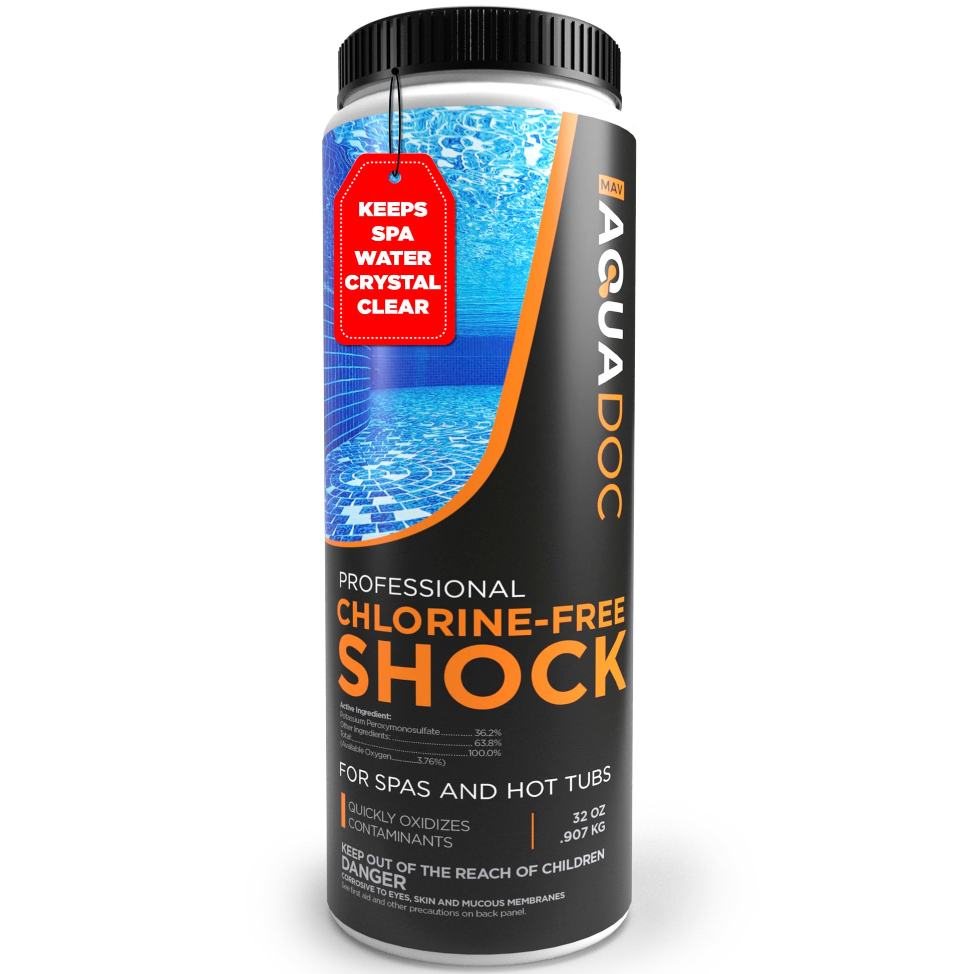 Non-Chlorine Spa Shock for Hot tub - Chlorine Free Tub Treatment & Enhanced to Assist Bromine Suitable Oxidizer Oxidizing by AquaDoc