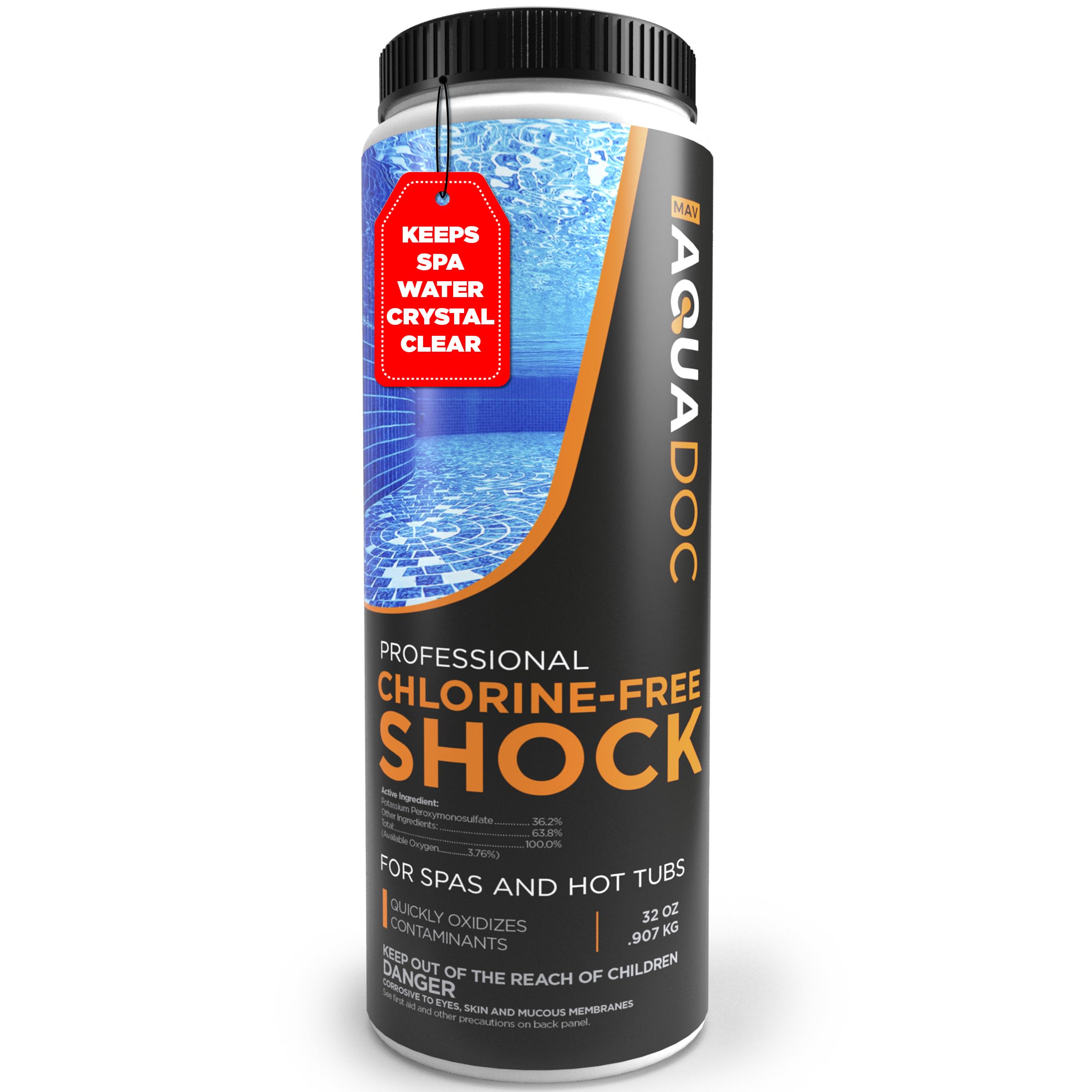 Non-Chlorine Spa Shock for Hot tub - Chlorine Free Tub Treatment & Enhanced to Assist Bromine Suitable Oxidizer Oxidizing by AquaDoc