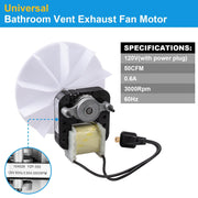 Siasky Universal Bathroom Vent Exhaust Fan Motor Replacement Motors Kit, Fit for Nu-Tone Br-oan Exhaust Vent Fan Motor 120V 50CFM, with Blower Wheel