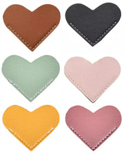 Leather Heart Bookmarks, Cute Corner Page Book Marks for Kids Women Book Accessories for Reading Lovers Teacher Handmade Gifts for School Office Home Supplies