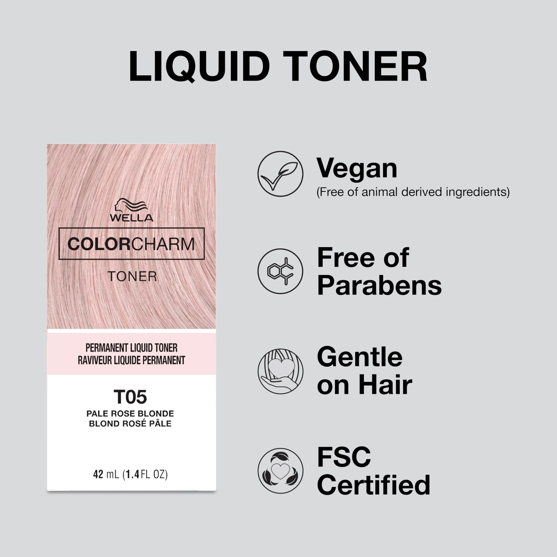 COLORCHARM Permanent Liquid Toners | Neutralize Brass | Free of Parabens | Vegan | T18 Lightest Ash Blonde | 1.4 Fl Oz