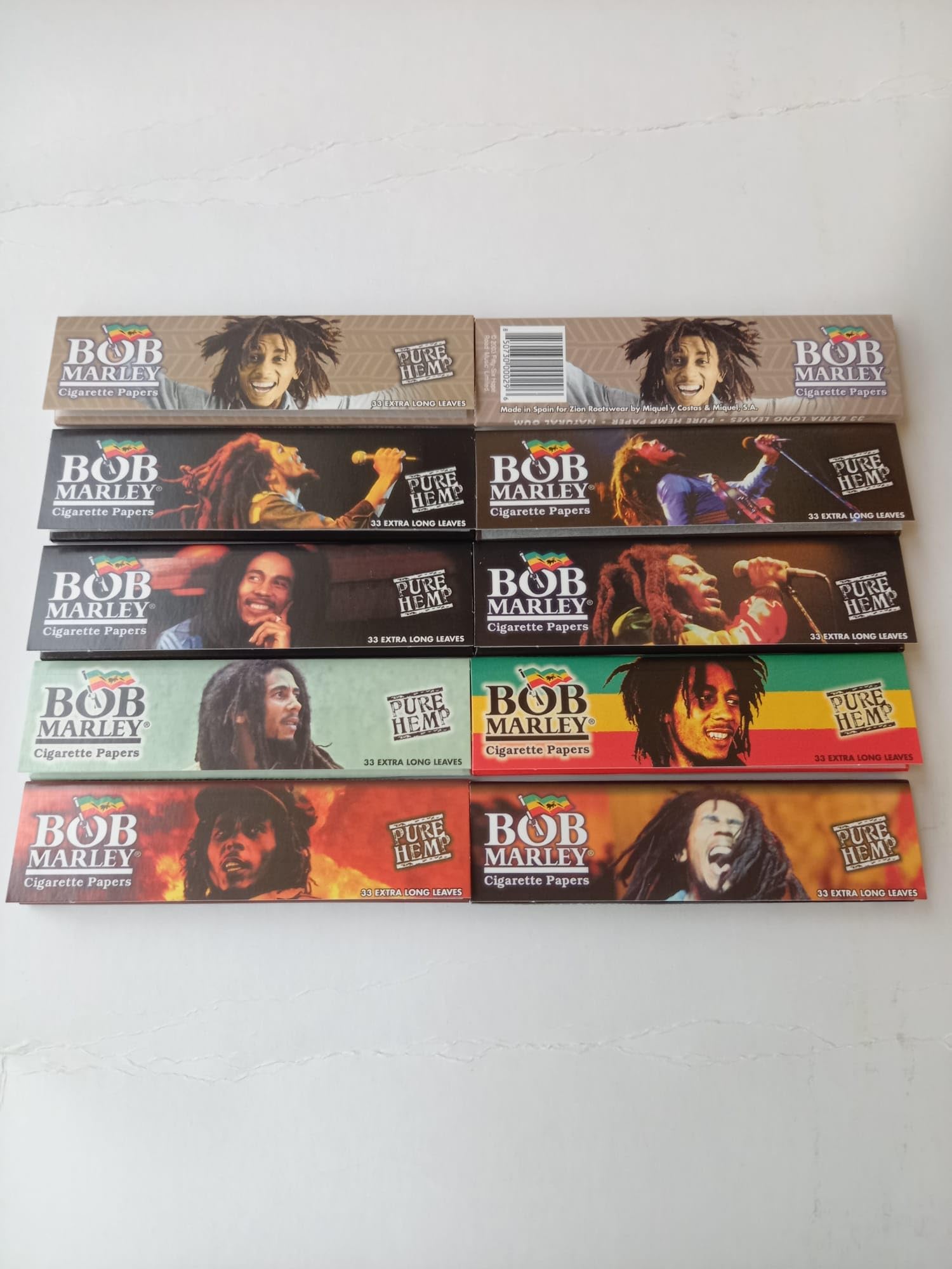 (10) Bob Marley King Rolling Paper 110mm Cigarette Smoking Paper