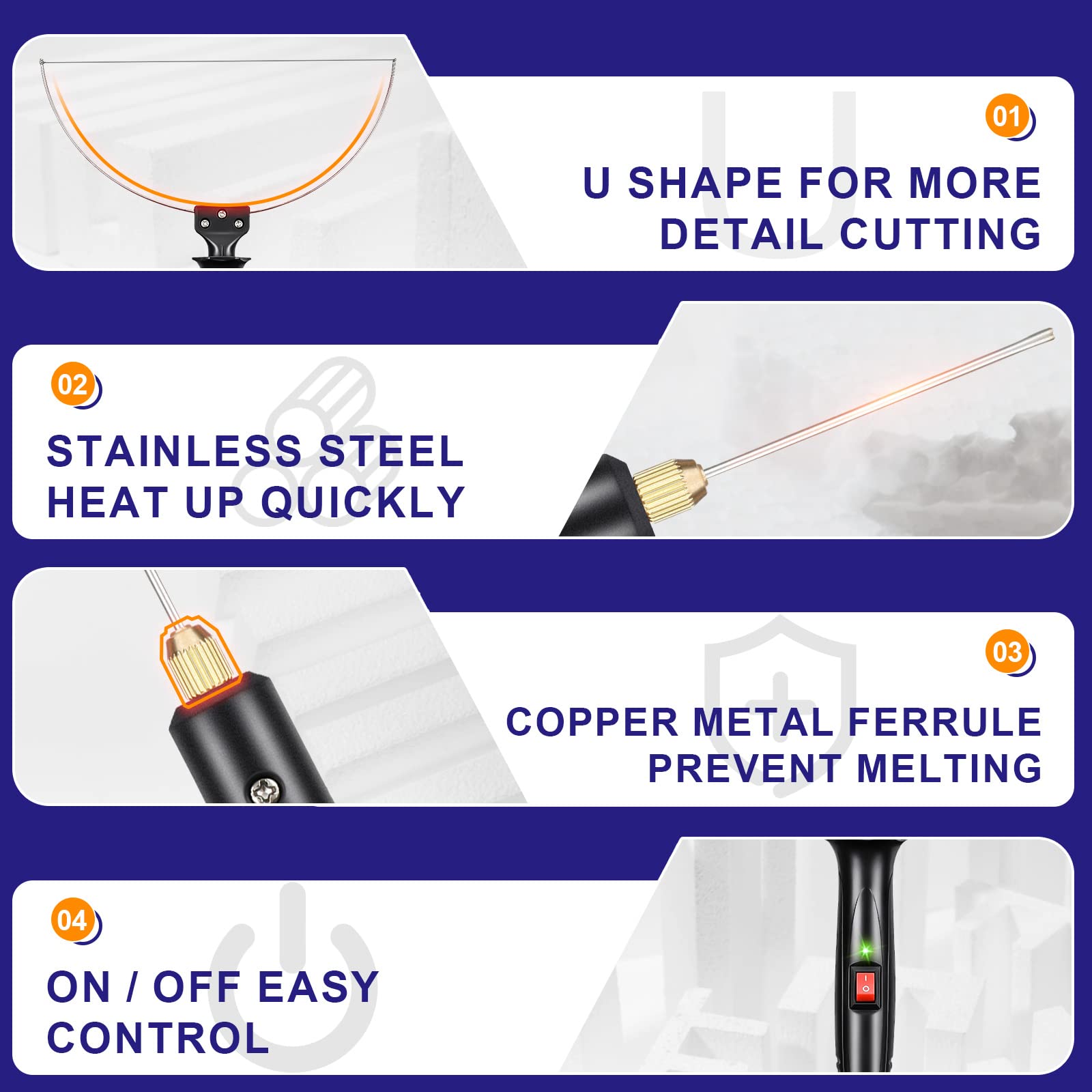 GOCHANGE 3 in 1 Foam Cutter Electric Styrofoam Cutting Tool, 100-240V / 18W with Electronic Adaptor for Small Cutting Project, DIY Craft, Foam Carving