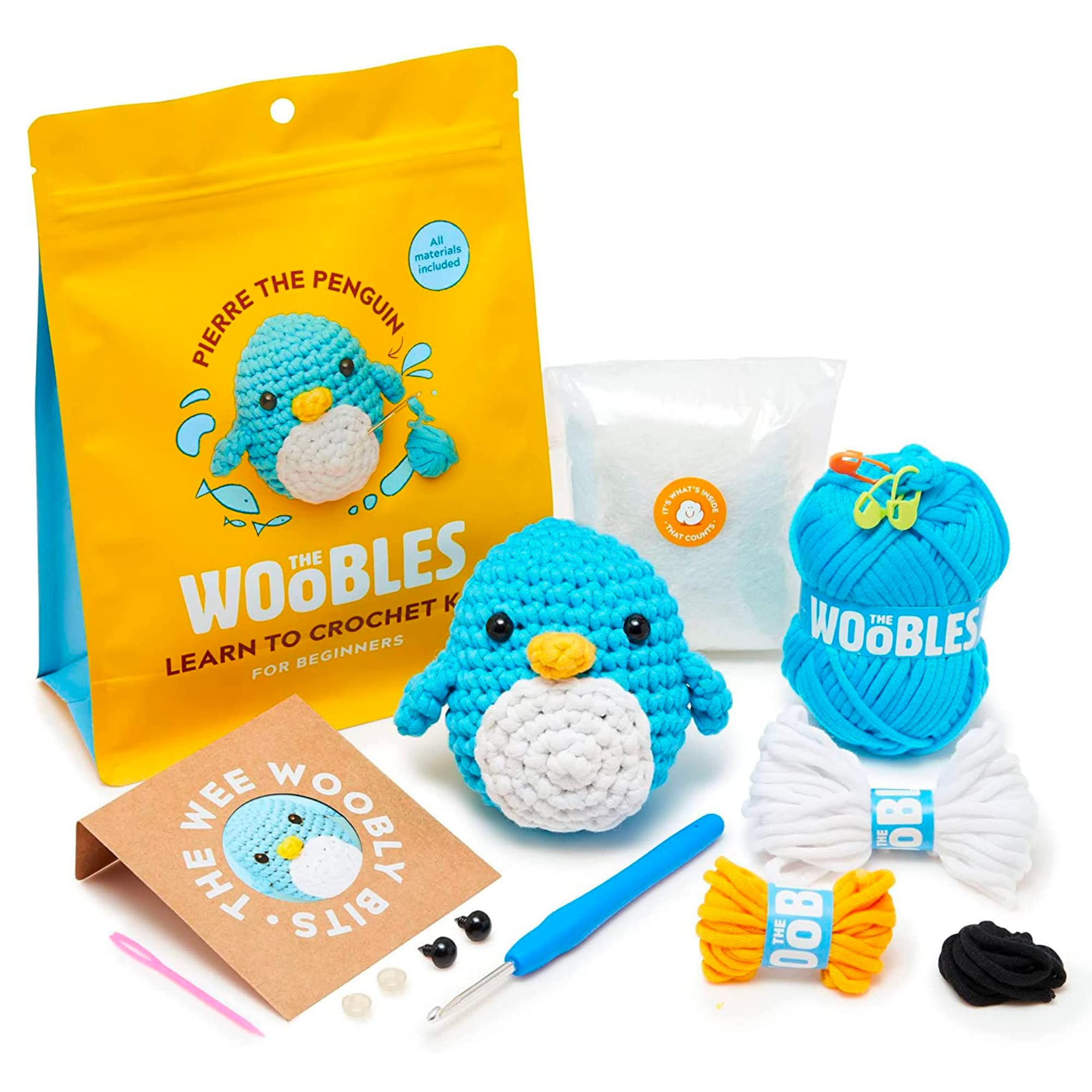 The Woobles Beginners Crochet Kit with Easy Peasy Yarn as seen on Shark Tank - with Step-by-Step Video Tutorials - JoJo The Bunny