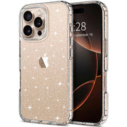 Hython Case for iPhone 16 Pro Max Case Glitter, Clear Glitter Sparkly Shiny Bling Sparkle Cute Cover, Anti-Scratch Soft TPU Slim Fit Shockproof Protective Phone Cases for Women Girls, Clear Glitter