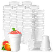 12 Oz Disposable Foam Cups (100 Pack), White Foam Cup Insulates Hot & Cold Beverages, Made in the USA, To-Go Cups - for Coffee, Tea, Hot Cocoa, Soup, Broth, Smoothie, Soda, Juice