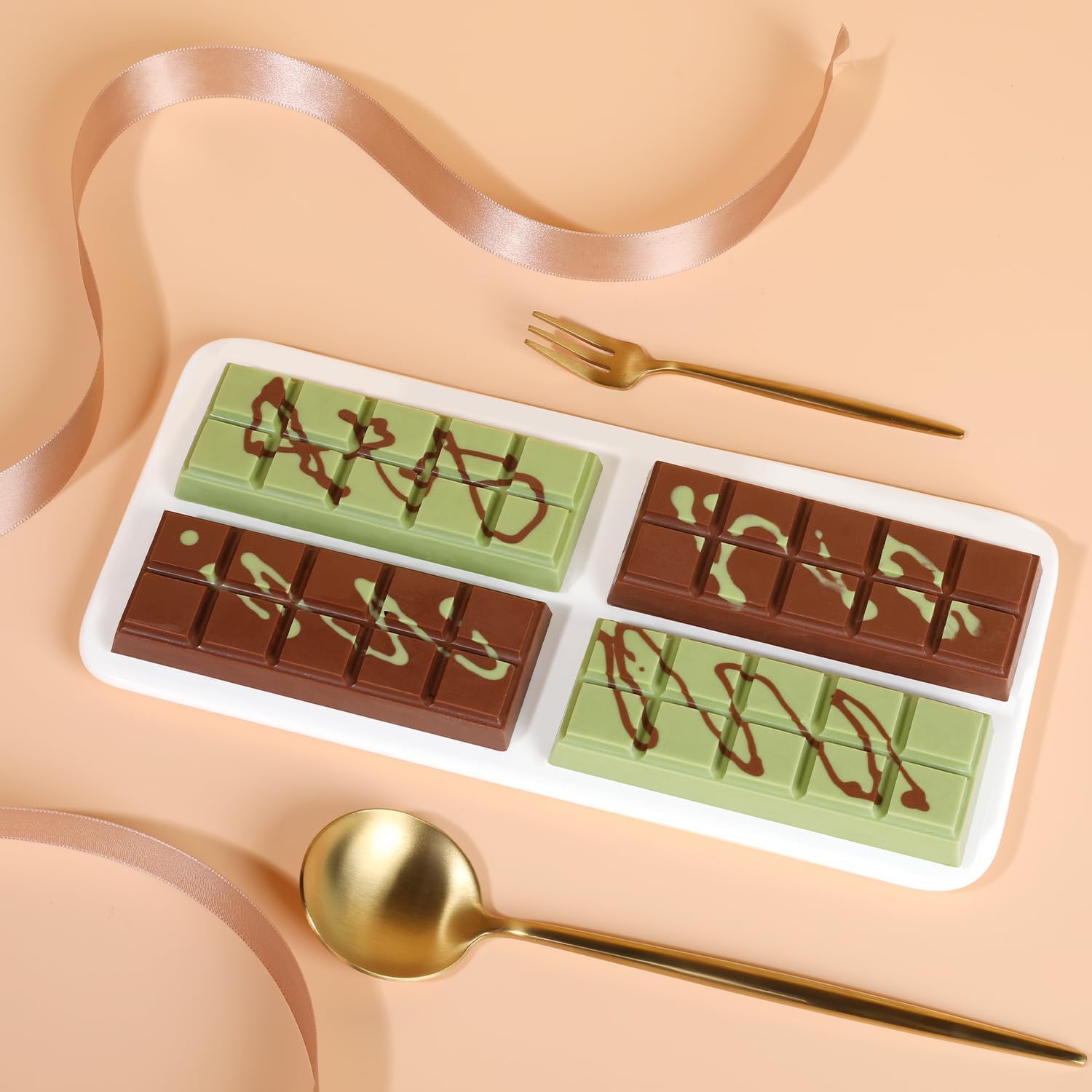 Fimary Chocolate Bar Mold - Non-Stick Chocolate Molds, Food Grade Silicone Deep Mold for Dubai Pistachio, Candy, Snacks