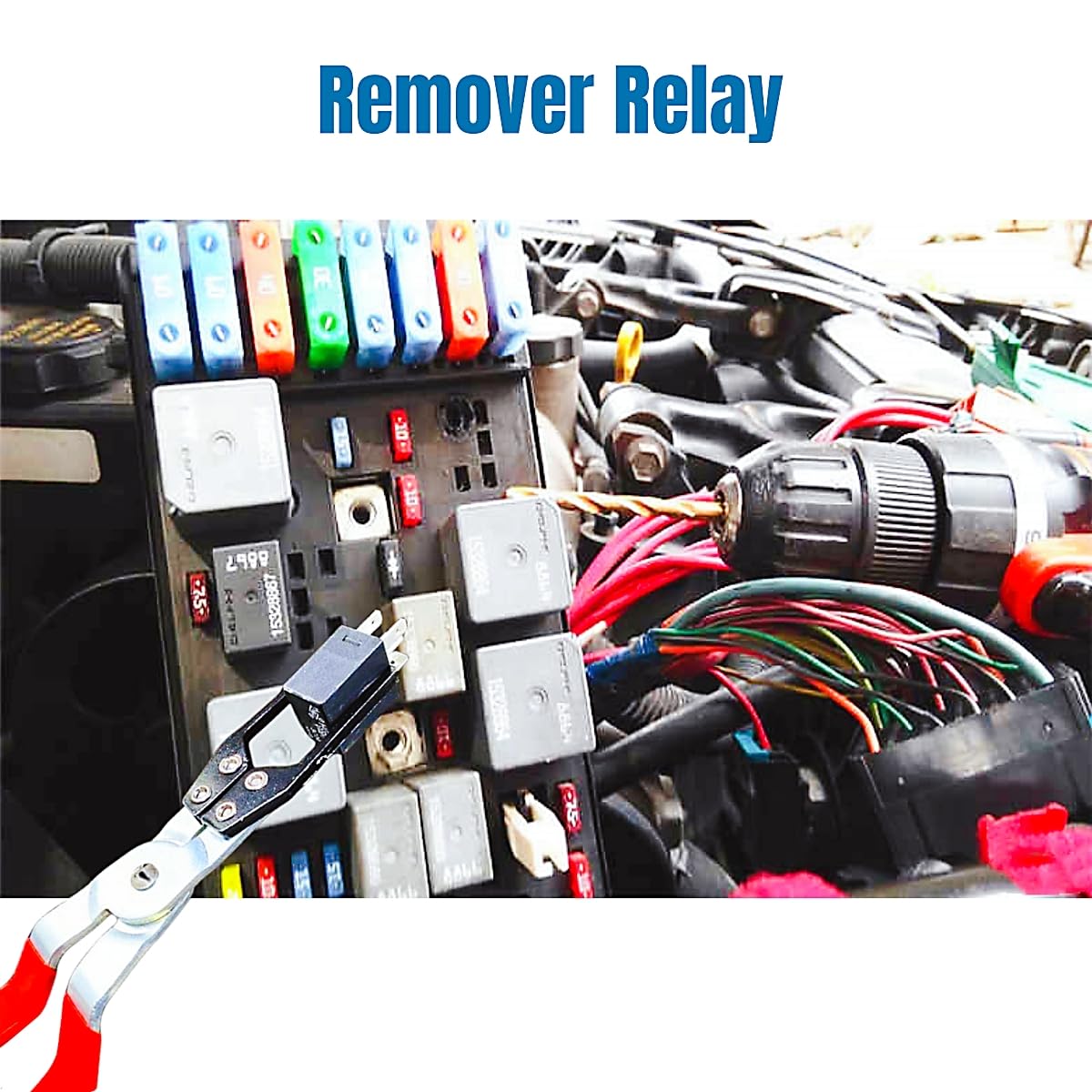 LZLINYJLONG Relay Puller Pliers Relay and Fuse Remover Tool, Automotive Relay FMM Fuses Puller Tool, Car Vehicle Battery Terminal Wiper Remover