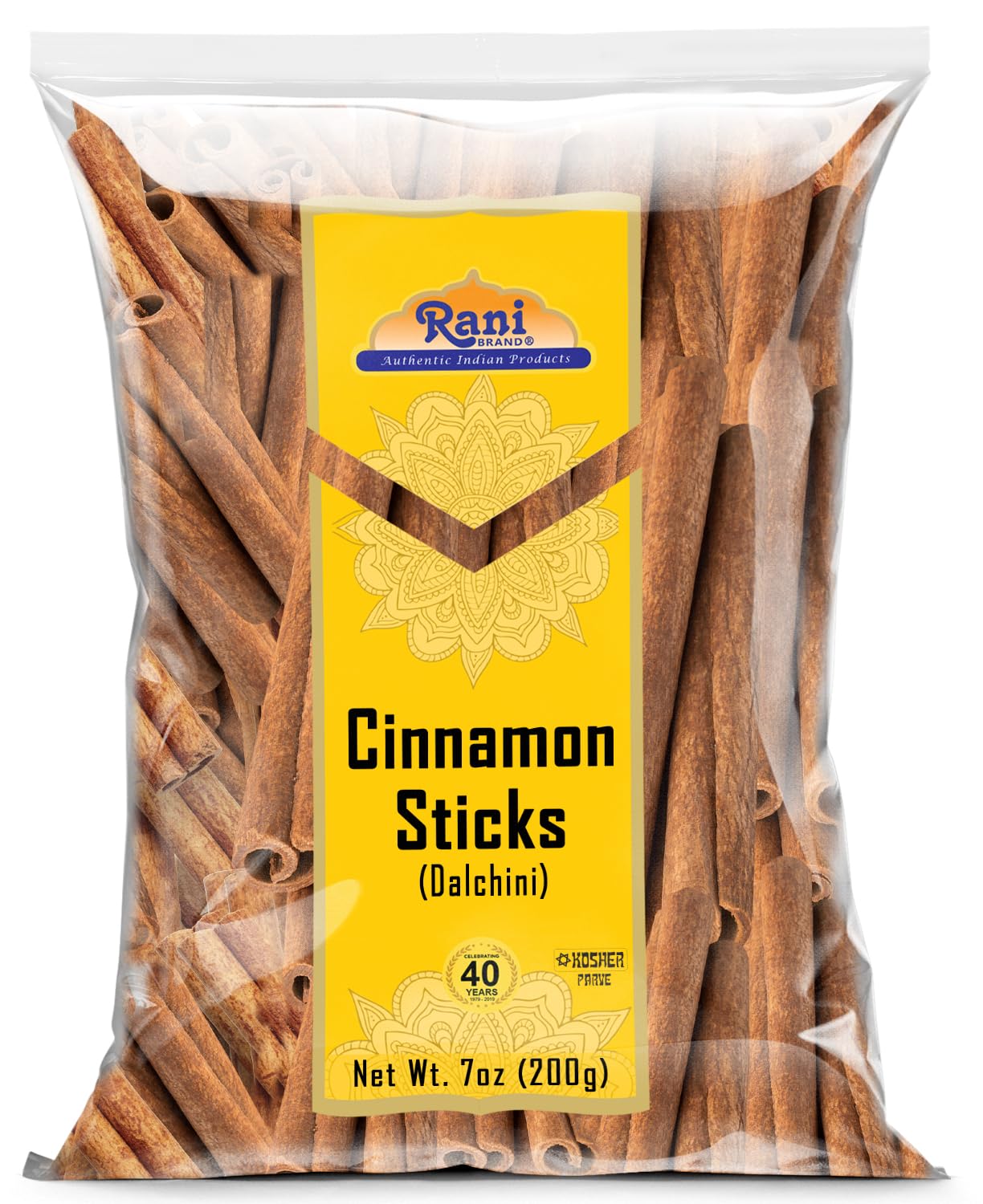Rani Cinnamon Sticks 7oz (200g) - 36-44 Sticks - Strong Aroma, Perfect for Baking, Cooking & Beverages | 3+ Inches Length - Cassia Saigon Cinnamon from Vietnam | Kosher