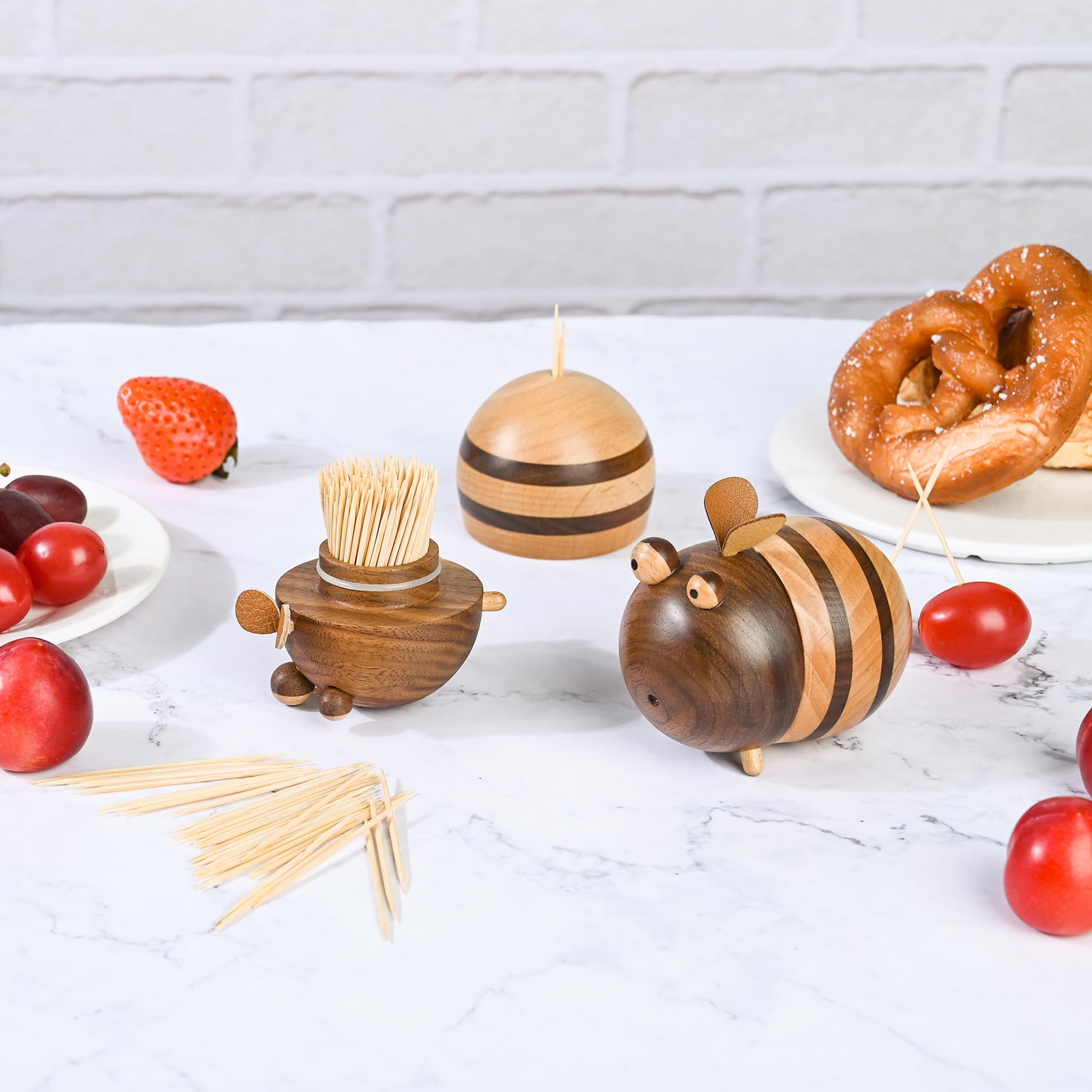 Damuzhi 1000 Count Bamboo Toothpicks Barbecue, Fruits And Teeth Cleaning - Round Double-Pointed Wooden Toothpicks, For Appetizers,Olives