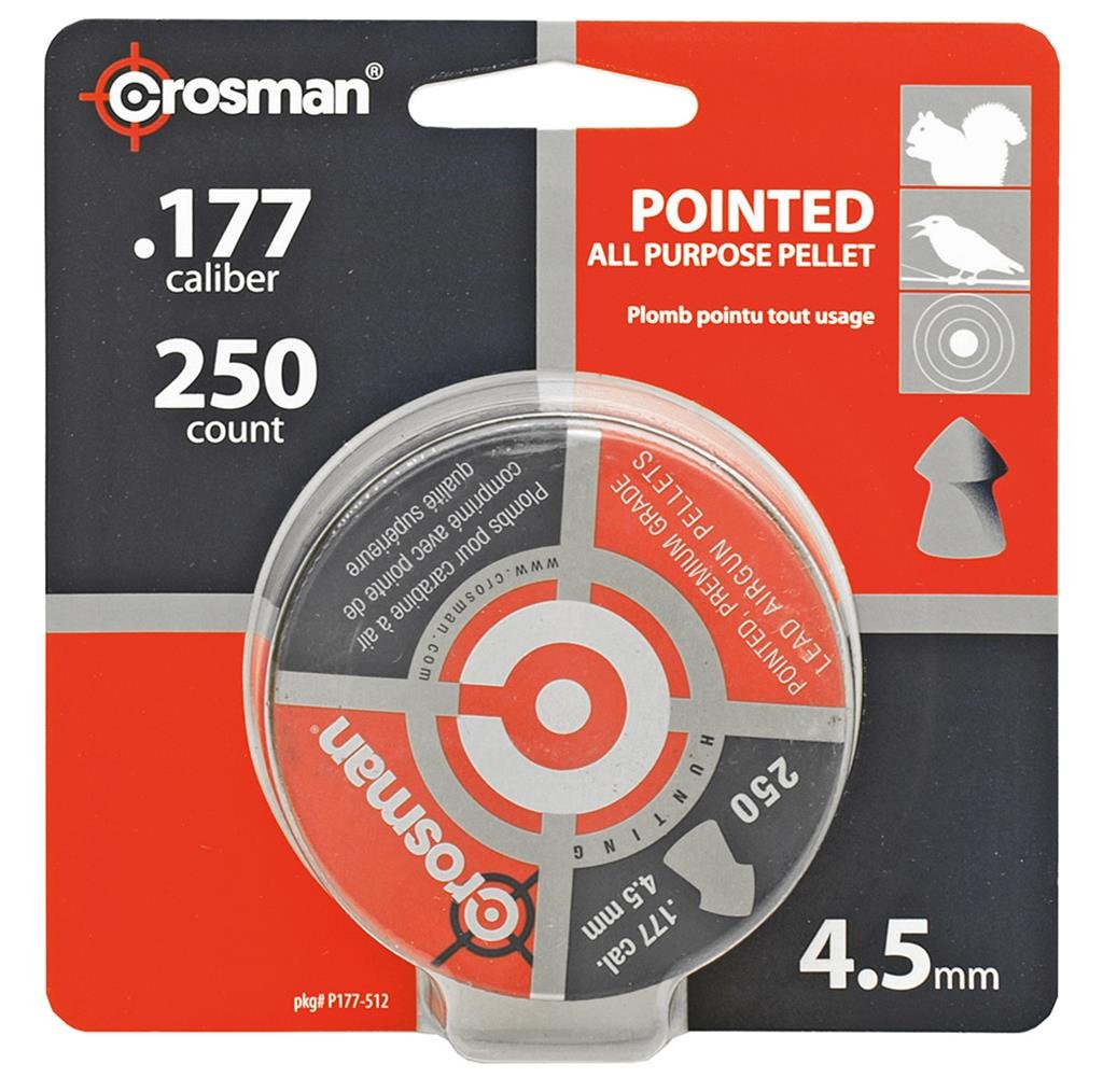 Crosman P177 Spitzkugeln Kaliber .177, 4,5 mm, schwarz (250 Stück)