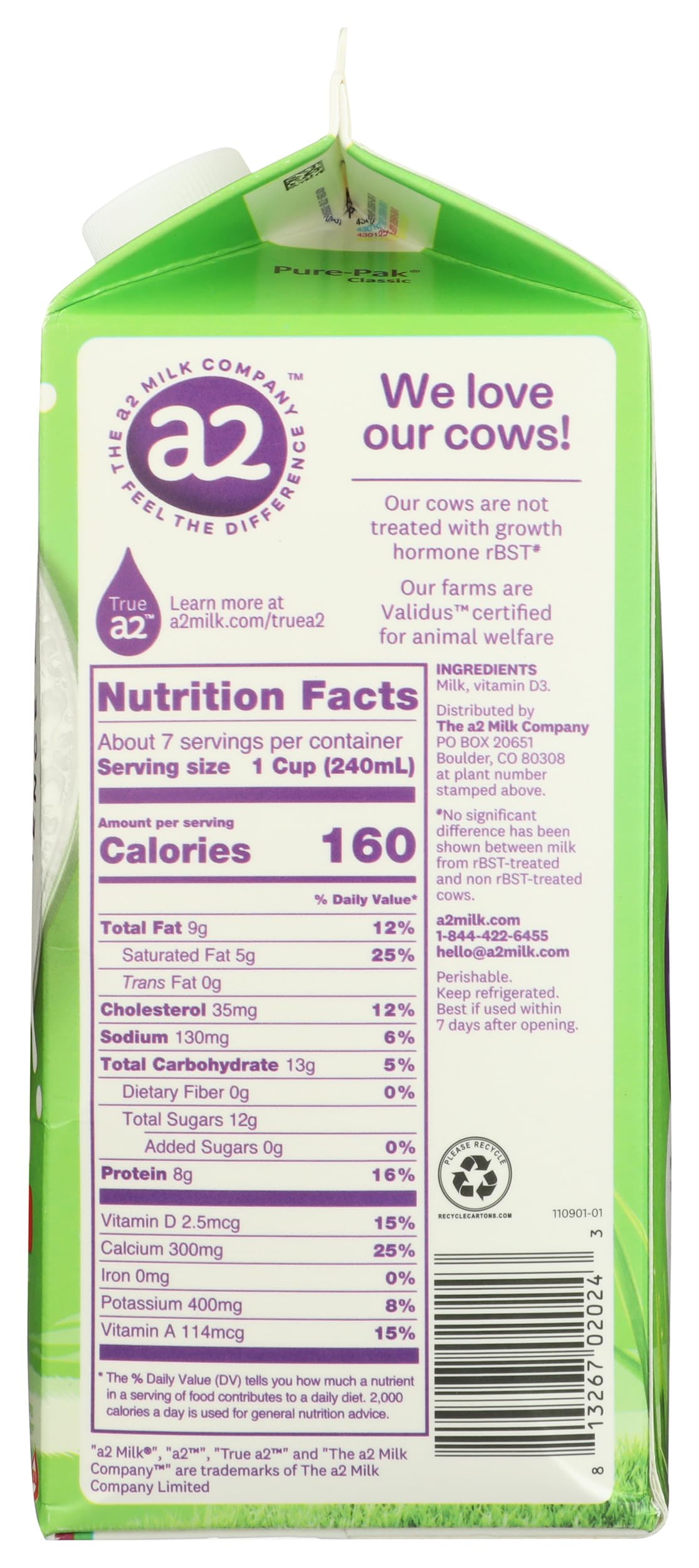 a2 Milk® Grassfed Whole Milk