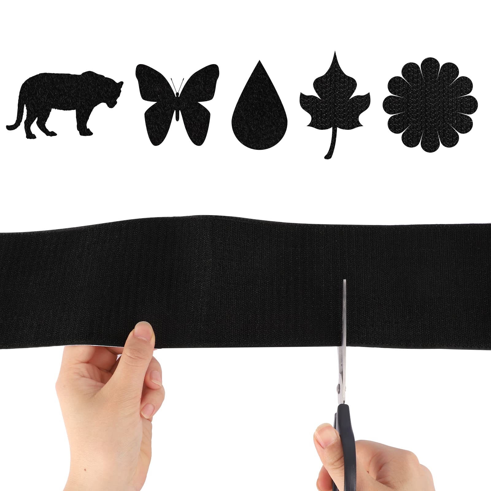 COCOBOO 4 Inch x 9 Feet Hook and Loop Tape for Couch Cushions, Strips with Adhesive, Nylon Self Adhesive Heavy Duty Strips for Home Office School Car and Crafting Organization