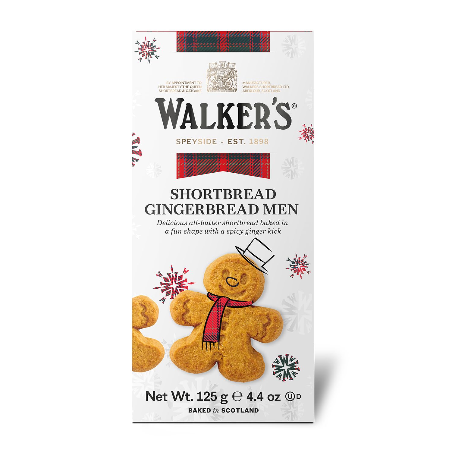 WalkerÃƒÂ¢Ã‚Â€Ã‚Â™s Festive Shortbread Gingerbread Men ÃƒÂ¢Ã‚Â€Ã‚Â“ 4.4 oz Shortbread Cookie Box - Includes All-Butter Gingerbread Man Cookies
