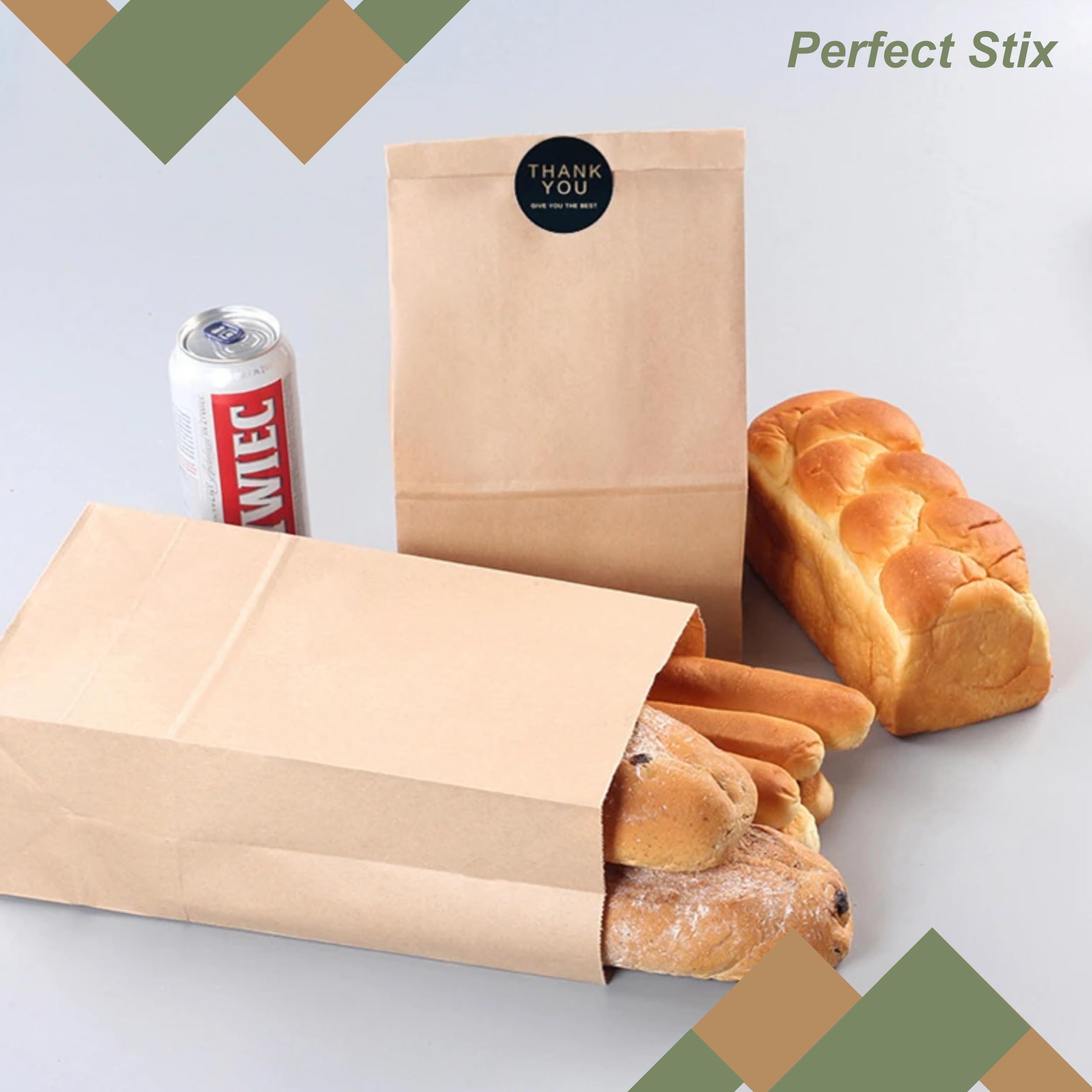 Perfect Stix - Brown Bag 2-100 count, 2lb Brown Paper Bags - Brown Bags - 100 count (Pack of 1)