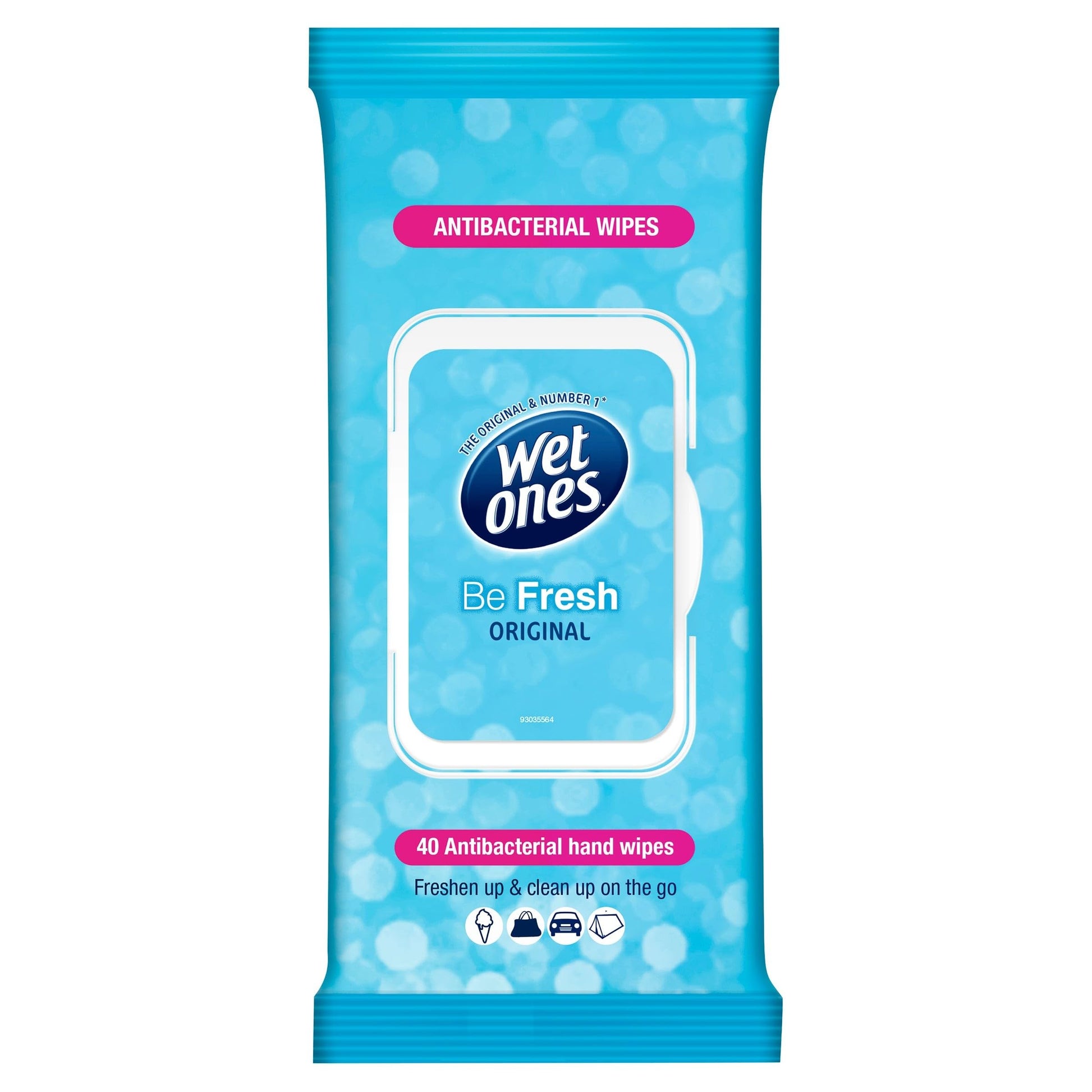 Wet Ones Wipes, Be Fresh On The Go, Original, 40 Wipes With Lid For Freshness, 1 pack