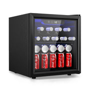 EUHOMY 48 Can Beverage Refrigerator cooler-Mini Fridge Glass Door for Beer Drinks Wines, Countertop Beverage Fridge with Adjustable Shelves Blue LED for Home/Office/Dorm/Bar, 1.3 cu.ft